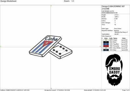 Machine Embroidery files, Puerto Rico, Dominoes Game, Flag San Juan, Island Country National Nation Symbol, Logo, DST, PES, xxx, hus & more,