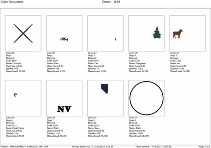 Machine Embroidery files, Nevada, est 1864, DST, PES, xxx hus & more