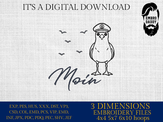 Machine Embroidery files, Moin, German Nautical, PES, xxx, hus & more