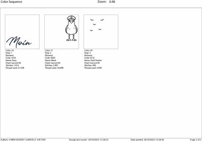 Machine Embroidery files, Moin, German Nautical, PES, xxx, hus & more