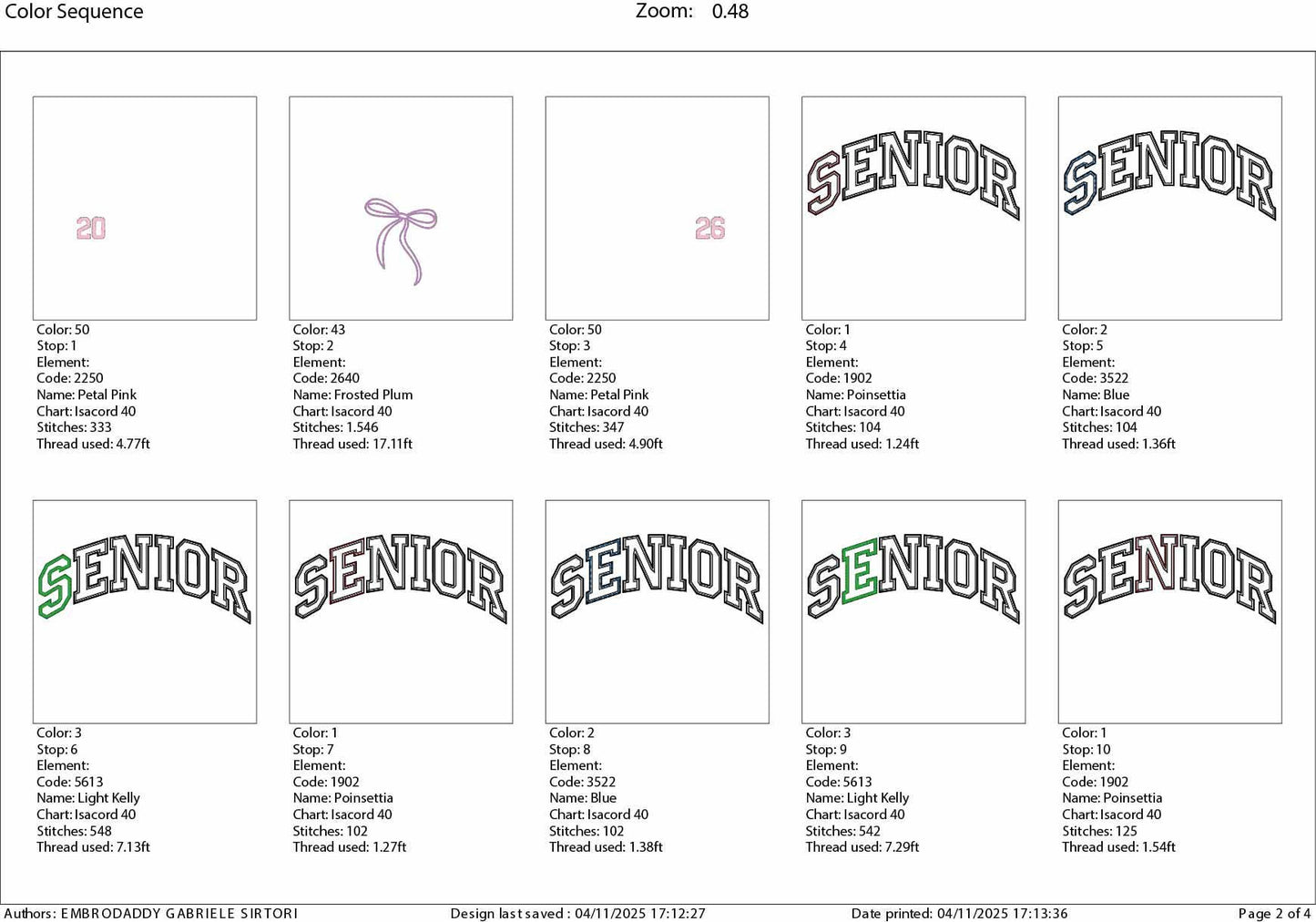 Machine Embroidery files, Senior 2026 Applique Embroidery Designs, School Embroidery Pattern, 5 Sizes, PES, xxx, hus & more