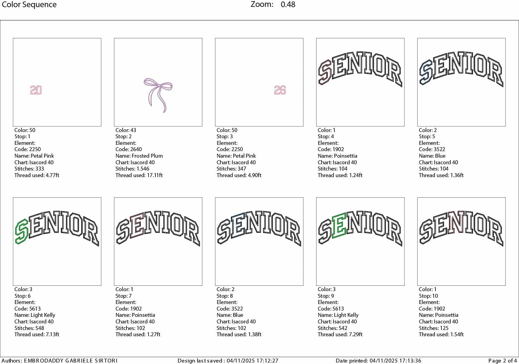Machine Embroidery files, Senior 2026 Applique Embroidery Designs, School Embroidery Pattern, 5 Sizes, PES, xxx, hus & more