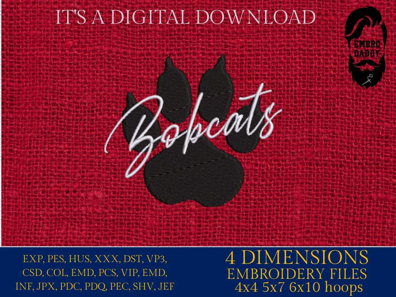 Machine Embroidery files, bobcats, PES, xxx, hus & more, fan embroidery files