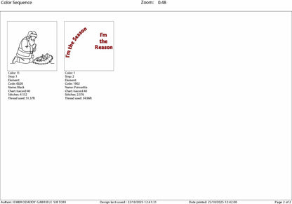 Machine Embroidery files, Jesus Reason, Christmas, Santa, Nativity Scene, PES, DST, xxx, hus and more