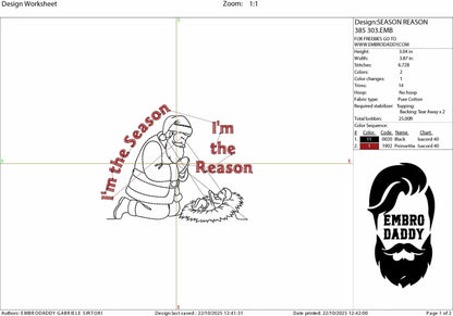 Machine Embroidery files, Jesus Reason, Christmas, Santa, Nativity Scene, PES, DST, xxx, hus and more