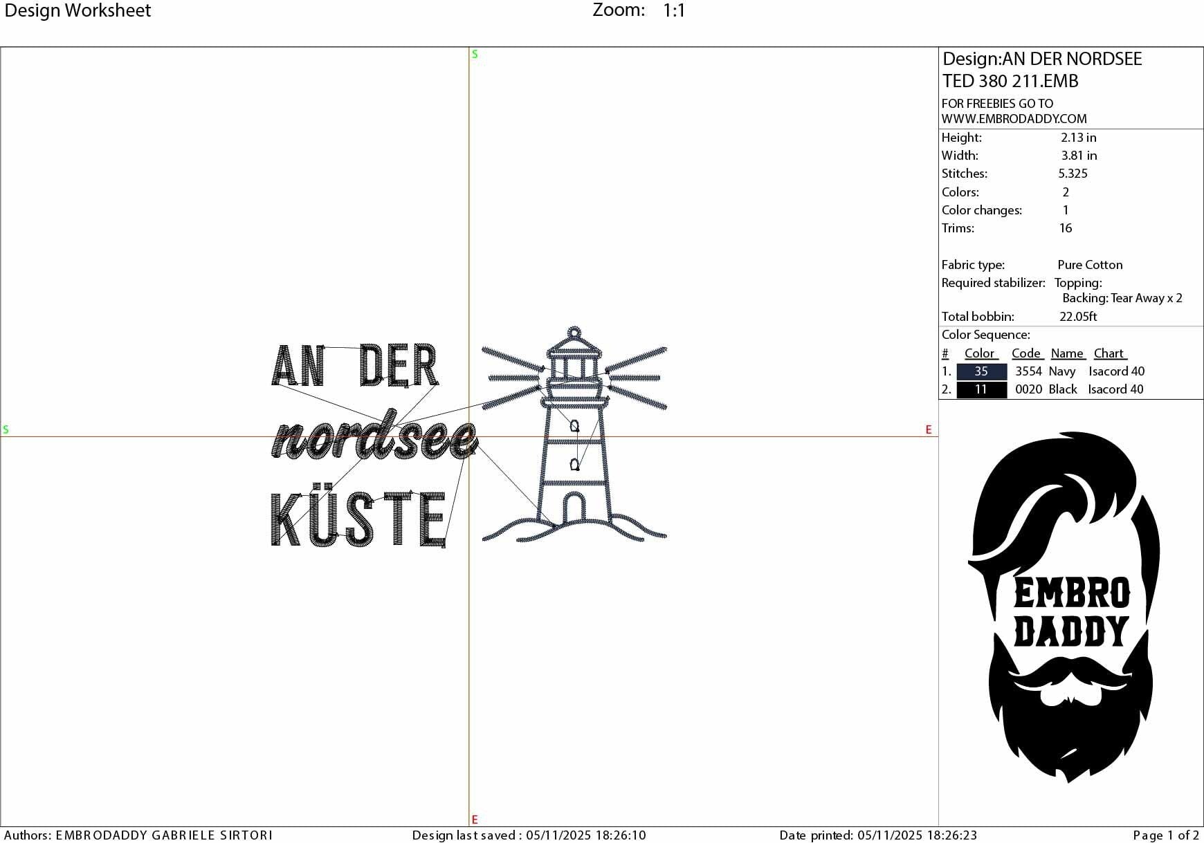 Machine Embroidery files, An den nordsee küste, German Nautical, PES, xxx, hus & more