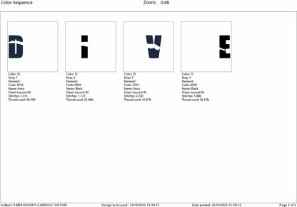 Machine Embroidery files, Dive, Swim Teams, Coaches, Parents, PES, DST, xxx, hus & more