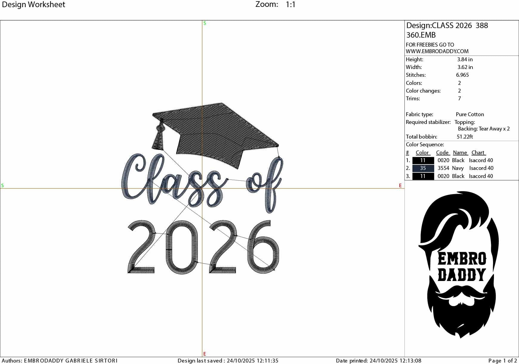 Machine Embroidery files, Senior class of 2026, PES, DST, xxx, hus & more