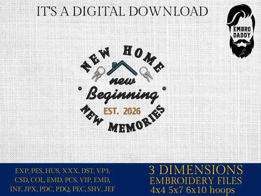 Machine Embroidery files, New Home new Beginning 2026, PES, xxx, hus & more, embroidery files