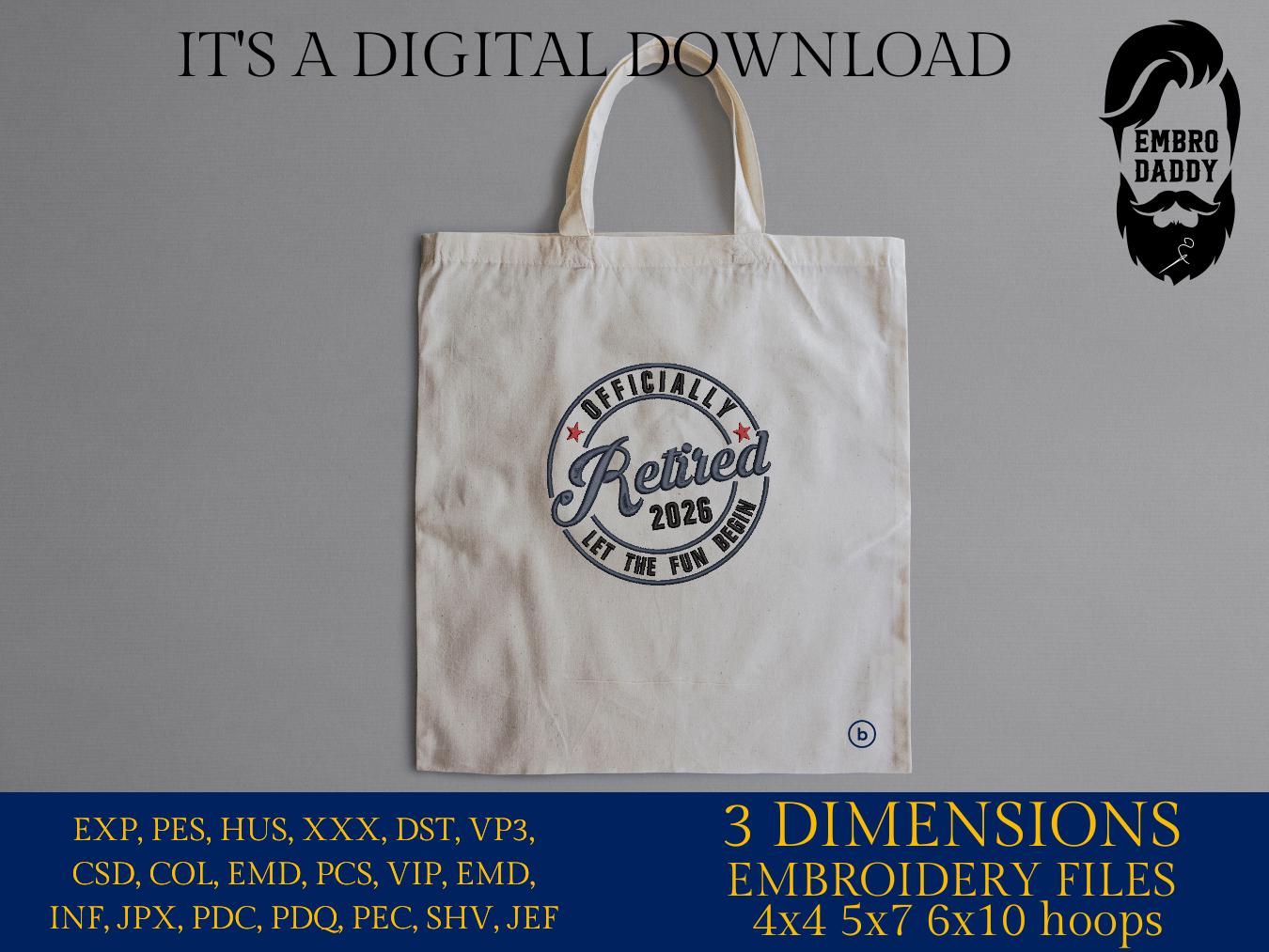 Machine Embroidery files, officially Retired 2026 , PES, DST, xxx, hus & more