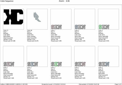 Machine Embroidery files, applique', Letters "XC" Standing for Cross Country with Winged Track Shoe, sport, PES, xxx, hus & more