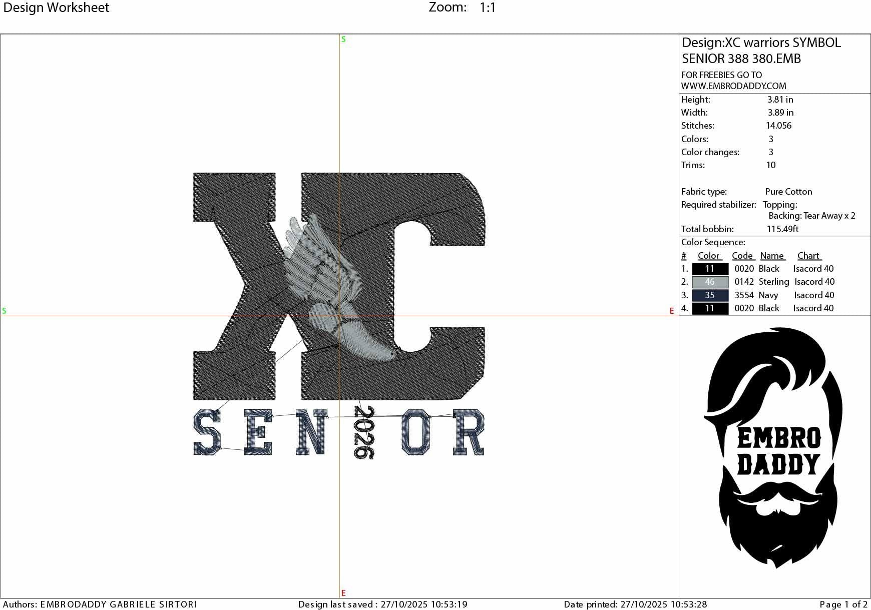 Machine Embroidery files, Cross country, Senior 2026, XC, PES, xxx, hus & more, fan embroidery files