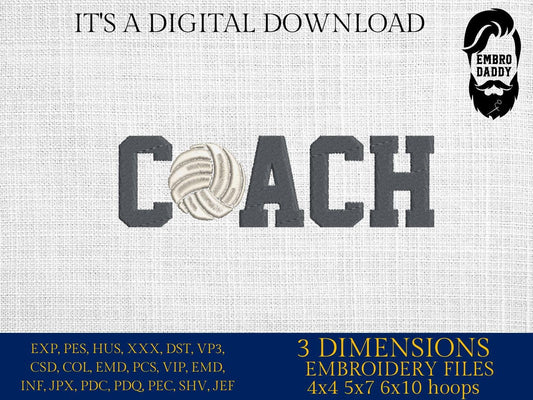 Machine Embroidery files, coach, volleyball, sport, PES, xxx, hus & more, fan embroidery files