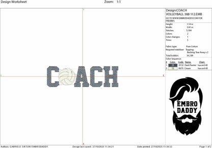 Machine Embroidery files, coach, volleyball, sport, PES, xxx, hus & more, fan embroidery files