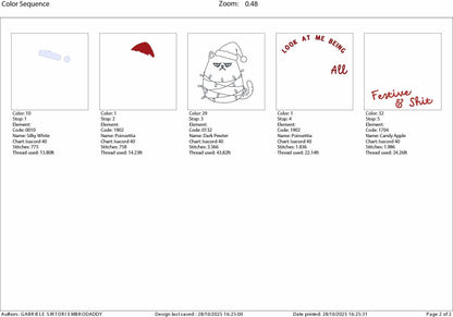 Machine Embroidery files, Being all festive, Grumpy Cat Christmas, Funny Sarcastic Holiday, Sarcastic Christmas Humor, PES, xxx, hus & more