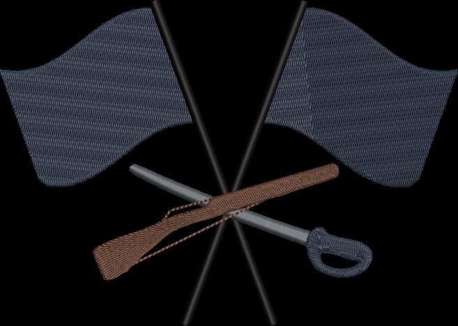 Machine Embroidery files, Crossed Color Guard, Marching Band Flags, Sabre, Rifle, PES, xxx, dst, hus & more