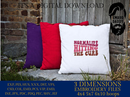 Machine Embroidery files, Normalize Hitting The Curb, funny car, PES, xxx, hus & more