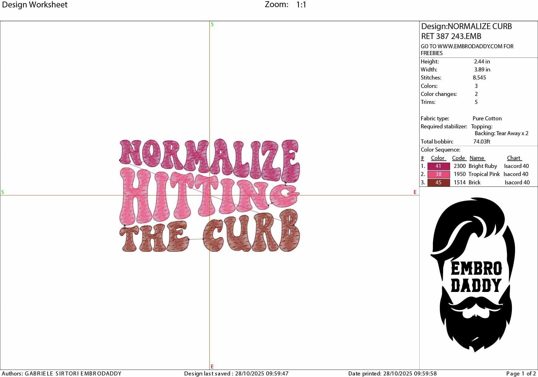 Machine Embroidery files, Normalize Hitting The Curb, funny car, PES, xxx, hus & more