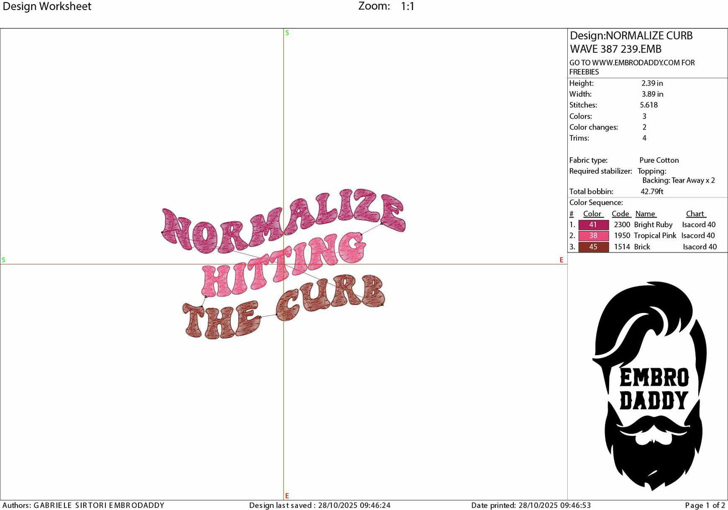 Machine Embroidery files, Normalize Hitting The Curb, funny car, PES, xxx, hus & more