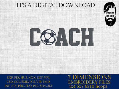 Machine Embroidery files, coach, soccer, sport, PES, xxx, hus & more, fan embroidery files