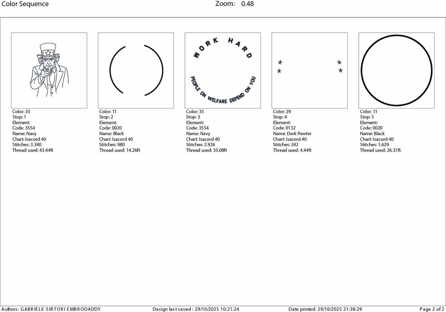 Machine Embroidery files, Uncle Sam “Work Hard”, Welfare Humor Design, Conservative, PES, DST, xxx, hus and more