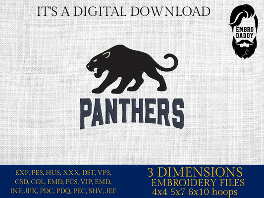 Machine Embroidery files, Panthers, PES, xxx, hus & more, fan embroidery files