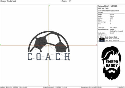 Machine Embroidery files, coach, soccer, sport, PES, xxx, hus & more, fan embroidery files