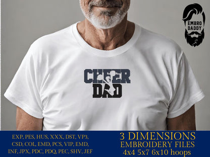 Machine Embroidery files, cheer dad, PES, xxx, hus & more