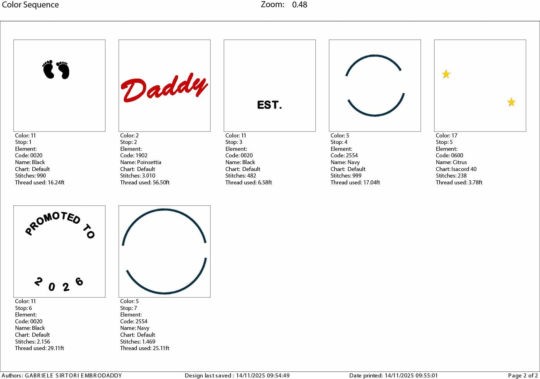 Machine embroidery files, Promoted to Daddy EST 2026, PES, DST, hus & more