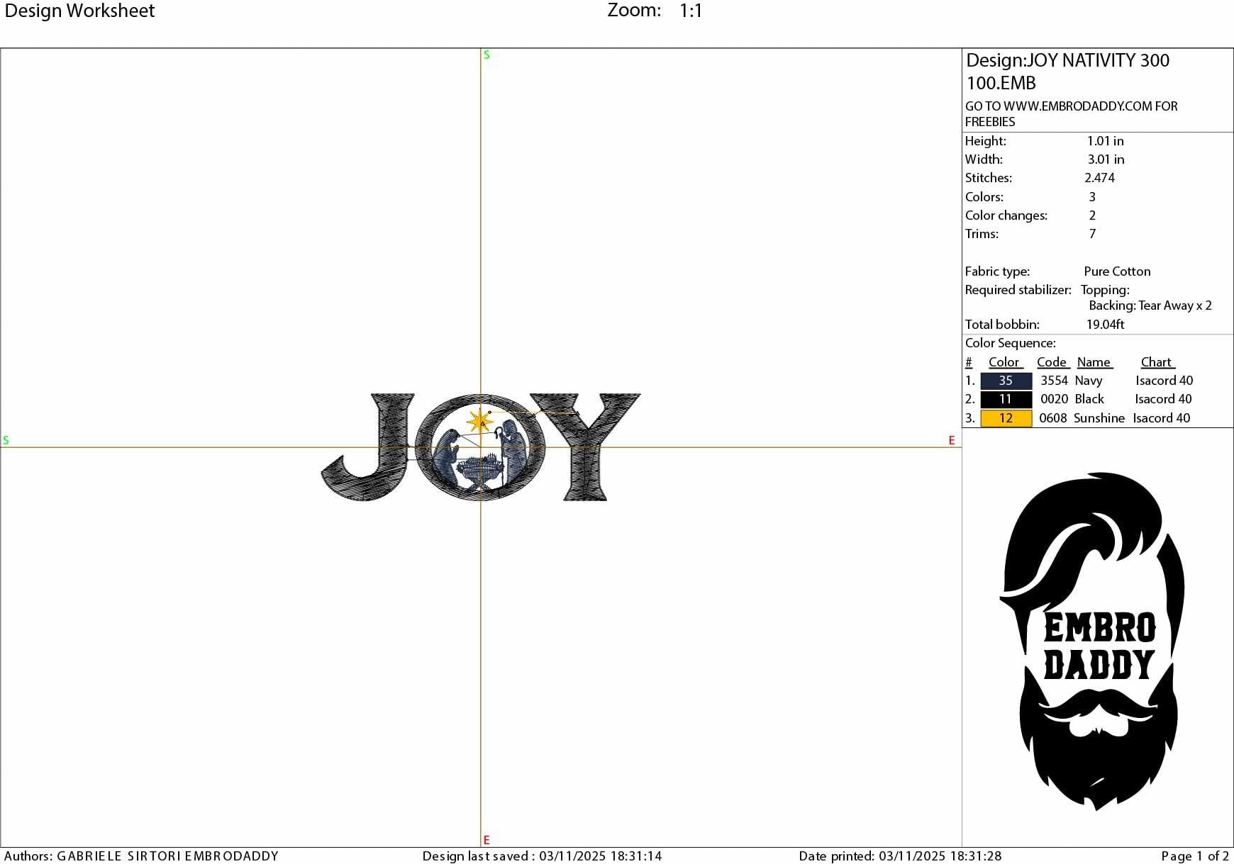 Machine Embroidery files, Joy, Baby Jesus Manger Scene Inside, Nativity, Christmas Theme, PES, DST, xxx, hus and more