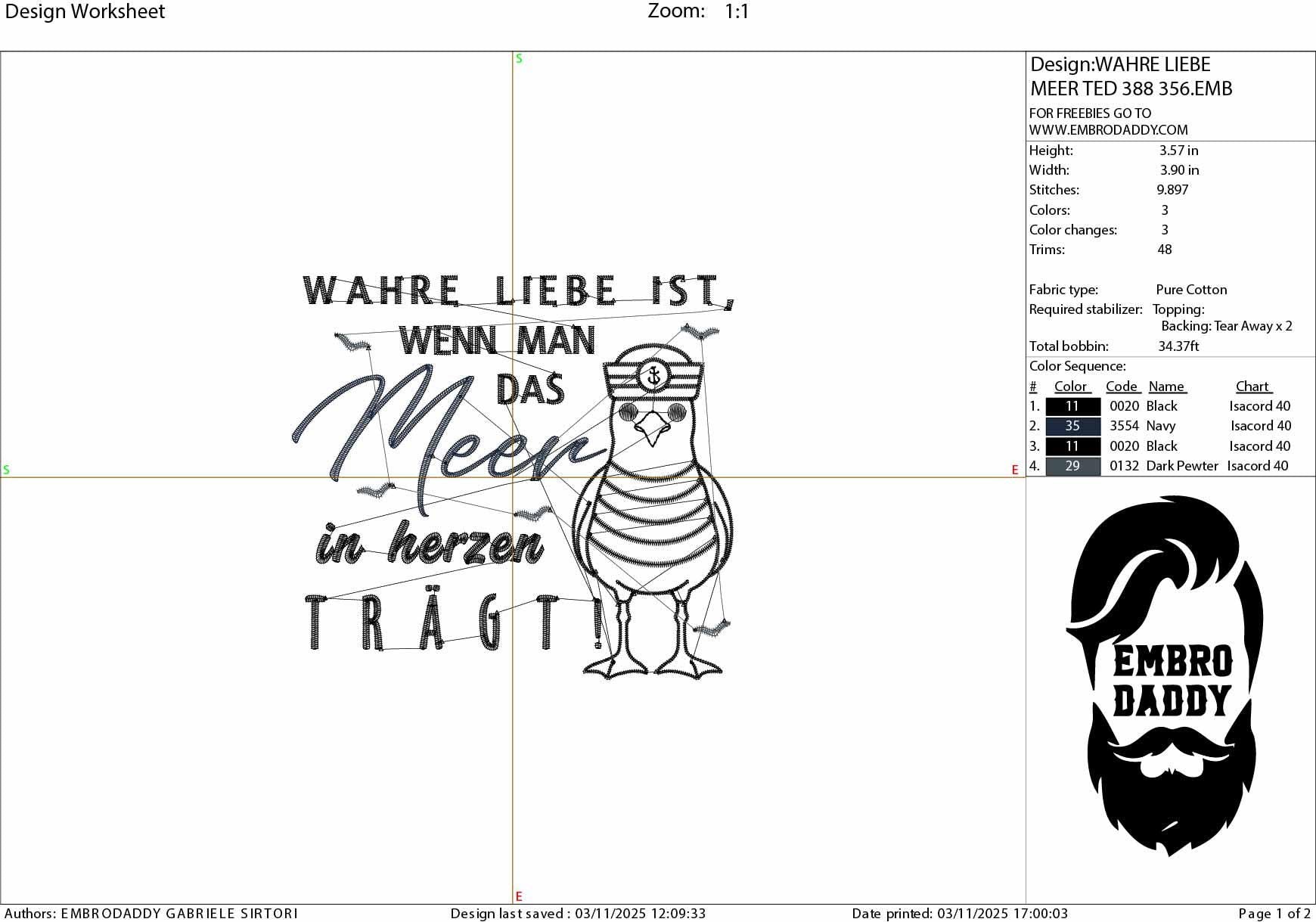Machine Embroidery files, Wahre Liebe ist, wenn man das Meer im Herzen trägt!, German Nautical, PES, xxx, hus & more