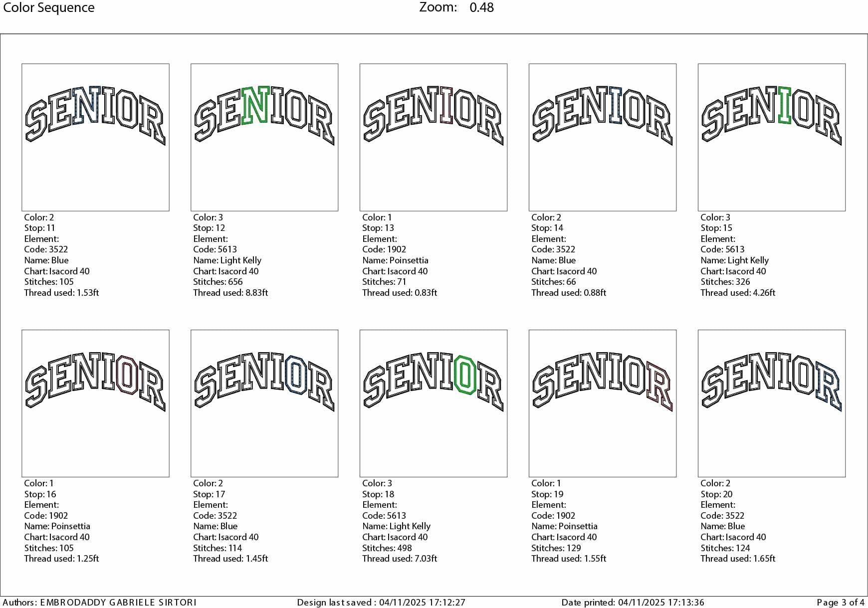 Machine Embroidery files, Senior 2026 Applique Embroidery Designs, School Embroidery Pattern, 5 Sizes, PES, xxx, hus & more