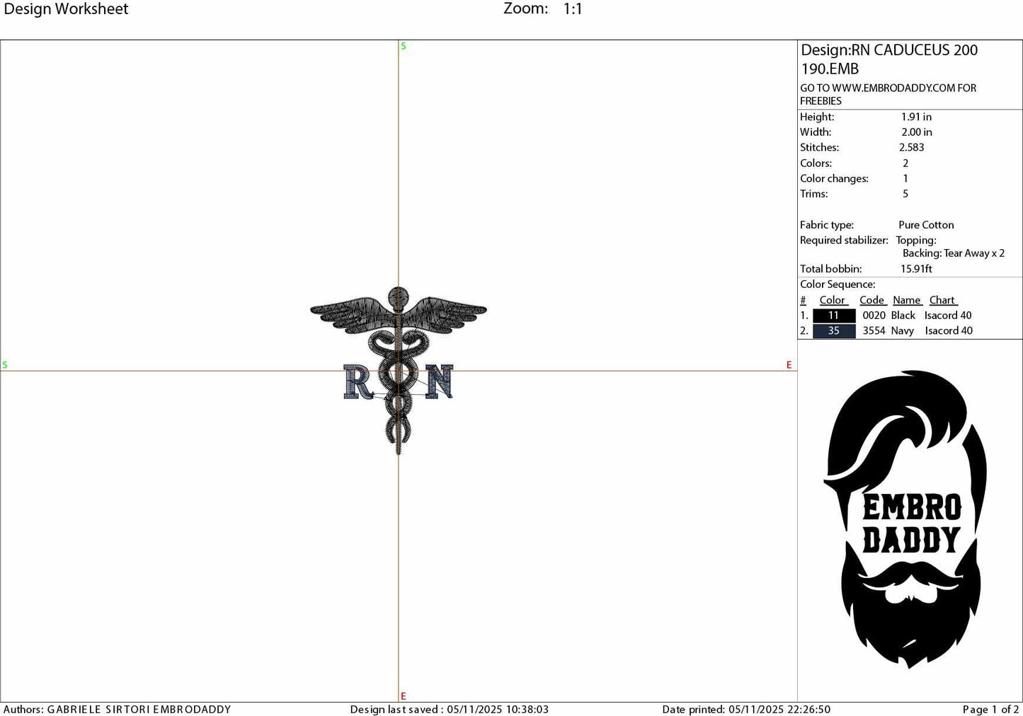 Machine Embroidery files, Medical Caduceus Symbol Silhouette, registered Nurse, Nurse Staff, , hospital dst, PES, xxx, hus & more