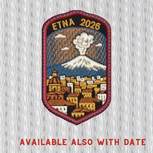 Mount Etna Patch – Sicily Volcano Embroidered Iron-On Patch, Italian Travel Souvenir, Catania Adventure Badge, Backpack Jacket Patch