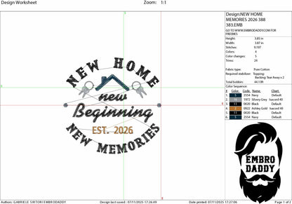 Machine Embroidery files, New Home new Beginning 2026, PES, xxx, hus & more, embroidery files