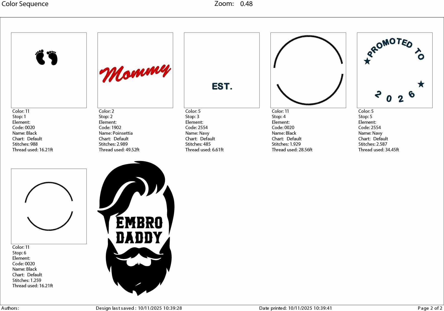 Machine embroidery files, Promoted to Mommy EST 2026, PES, DST, hus & more