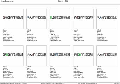 Machine Embroidery files, panthers appliqué, sport, PES, xxx, hus & more, fan embroidery files