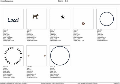 Machine Embroidery files, Support Local Animal Shelter, Dog Cat Lover, PES, hus, dst, vp3 & more
