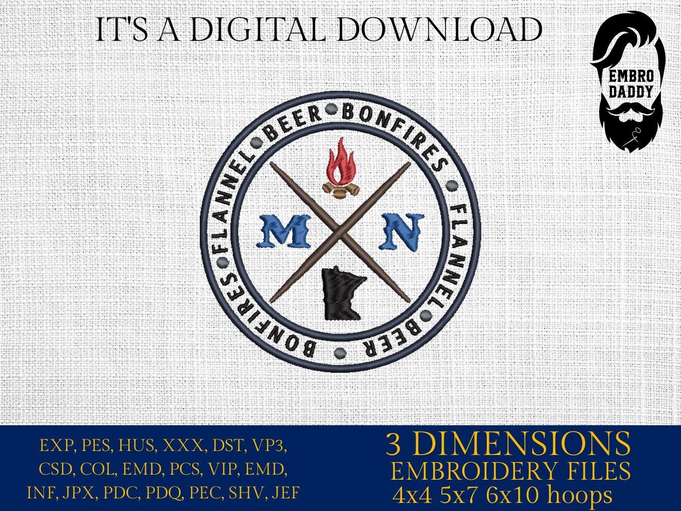 Machine Embroidery files, Minnesota, DST, PES, xxx hus & more