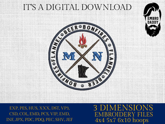 Machine Embroidery files, Minnesota, DST, PES, xxx hus & more