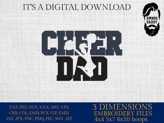 Machine Embroidery files, cheer dad, PES, xxx, hus & more