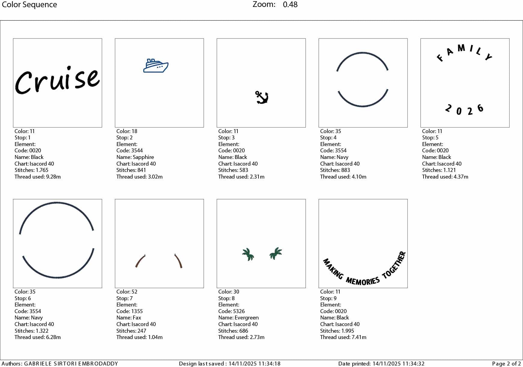 Machine Embroidery files, Family Cruise 2026, memories together, PES, xxx, hus & more, embroidery files