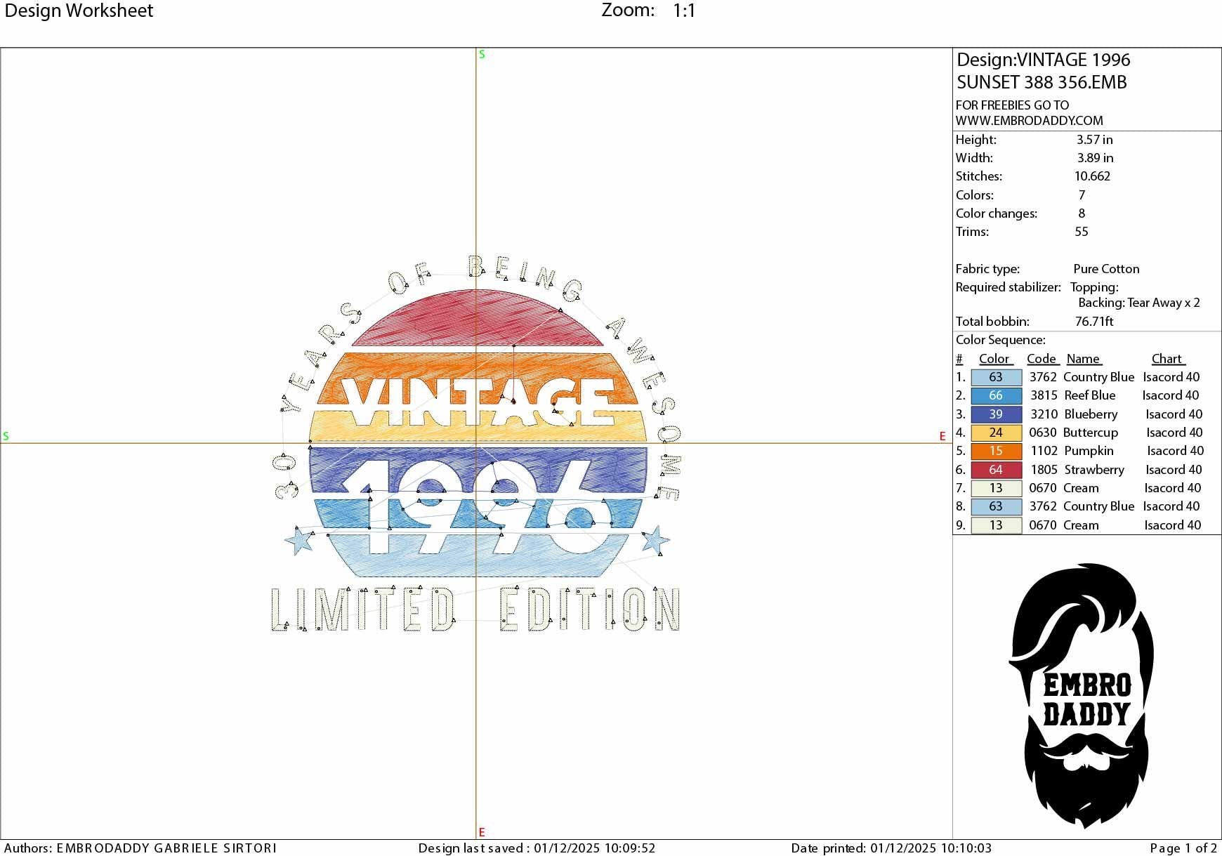 Machine Embroidery files, 1996, 30 year of being awesome, limited edition, birthday funny, PES, xxx, hus & more