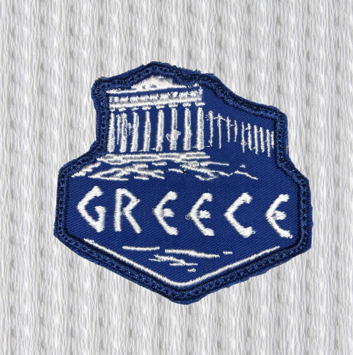 Greece Iron-On Patch – Embroidered Greek Temple Badge, Greece Souvenir Patch for Backpack, Jacket, Travel Gifts