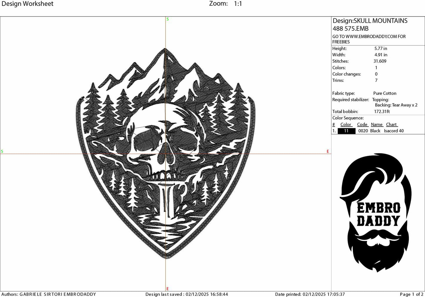 Machine Embroidery files, Nature Scene, Skull, Wilderness, Camping, Pine Tree Forest, DST, PES, xxx hus & more,