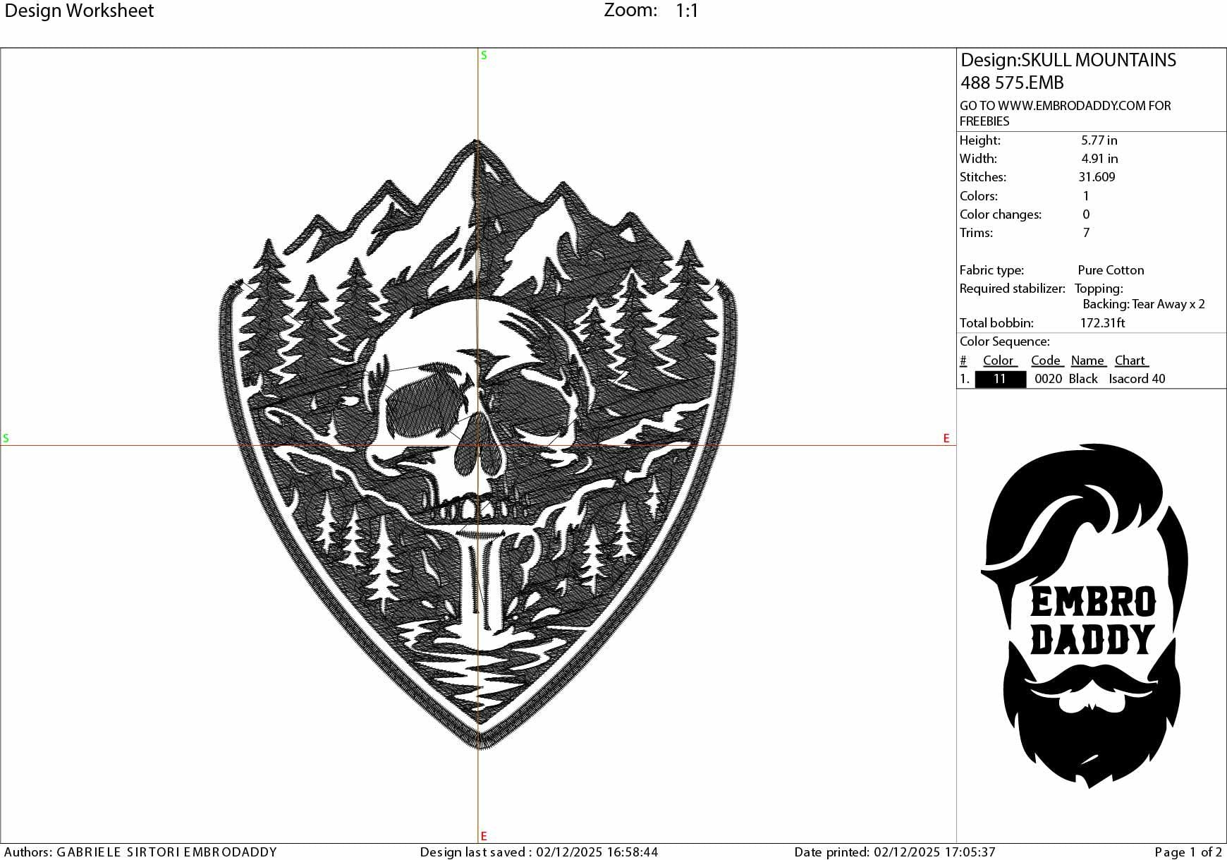 Machine Embroidery files, Nature Scene, Skull, Wilderness, Camping, Pine Tree Forest, DST, PES, xxx hus & more,