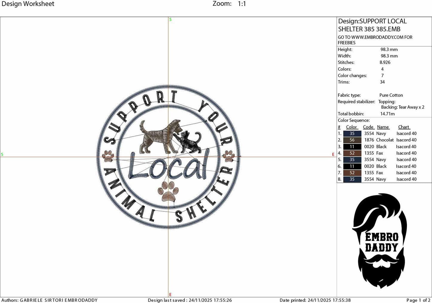 Machine Embroidery files, Support Local Animal Shelter, Dog Cat Lover, PES, hus, dst, vp3 & more