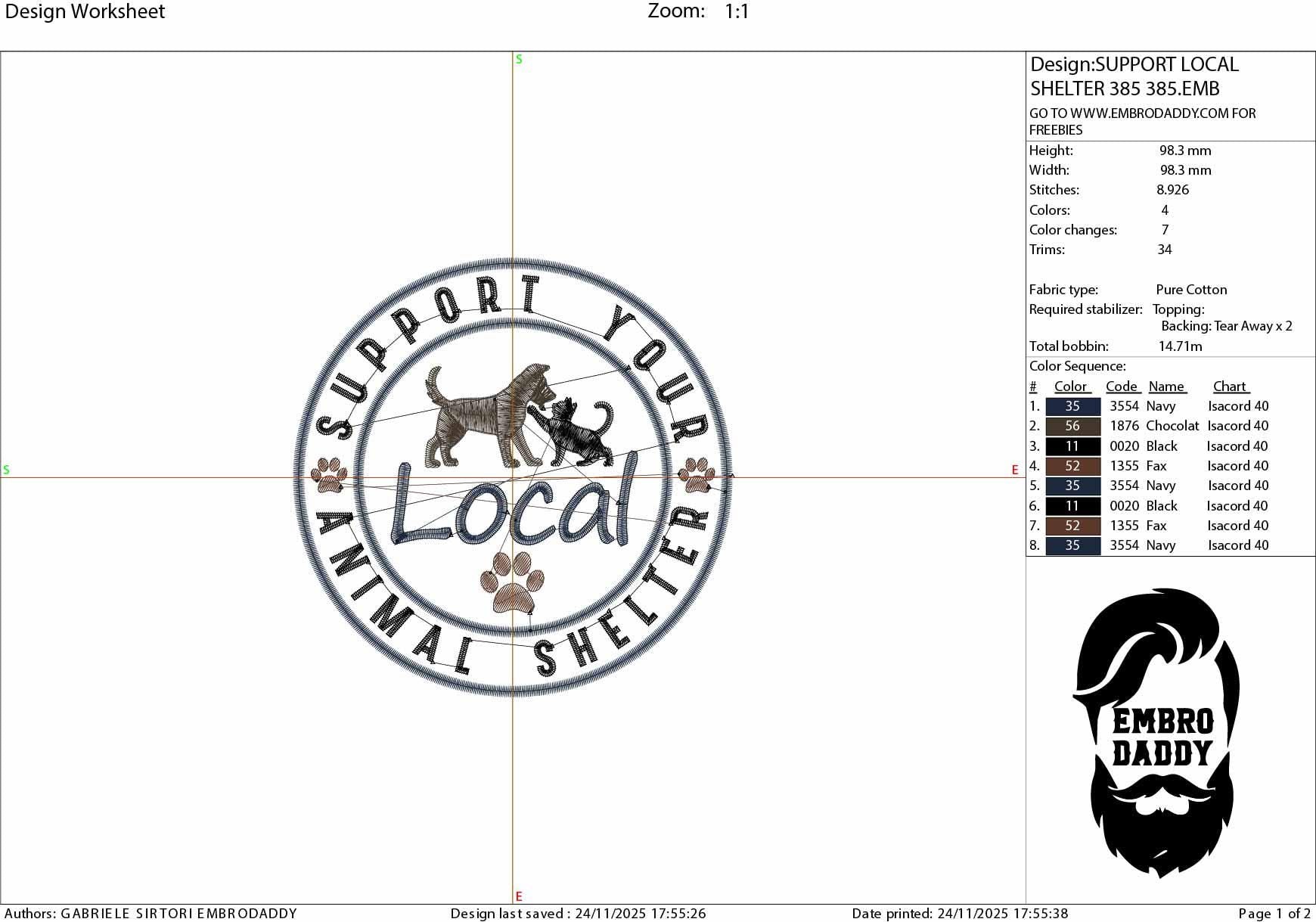 Machine Embroidery files, Support Local Animal Shelter, Dog Cat Lover, PES, hus, dst, vp3 & more