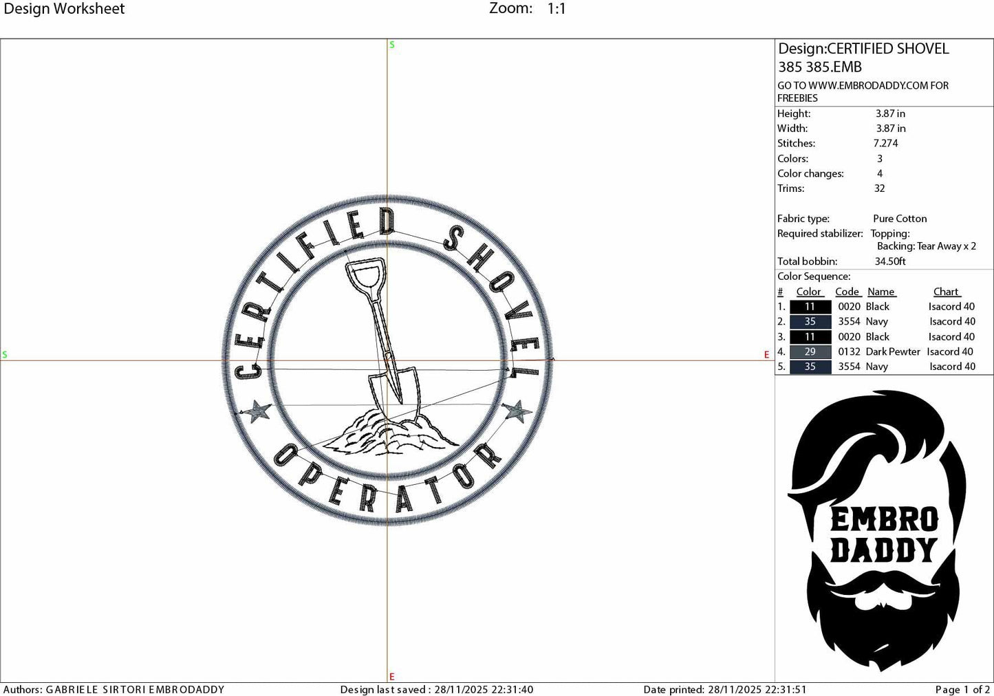 Machine Embroidery files, Certified Shovel Operator, Funny Construction Worker, Motivational PES, DST, xxx, hus and more