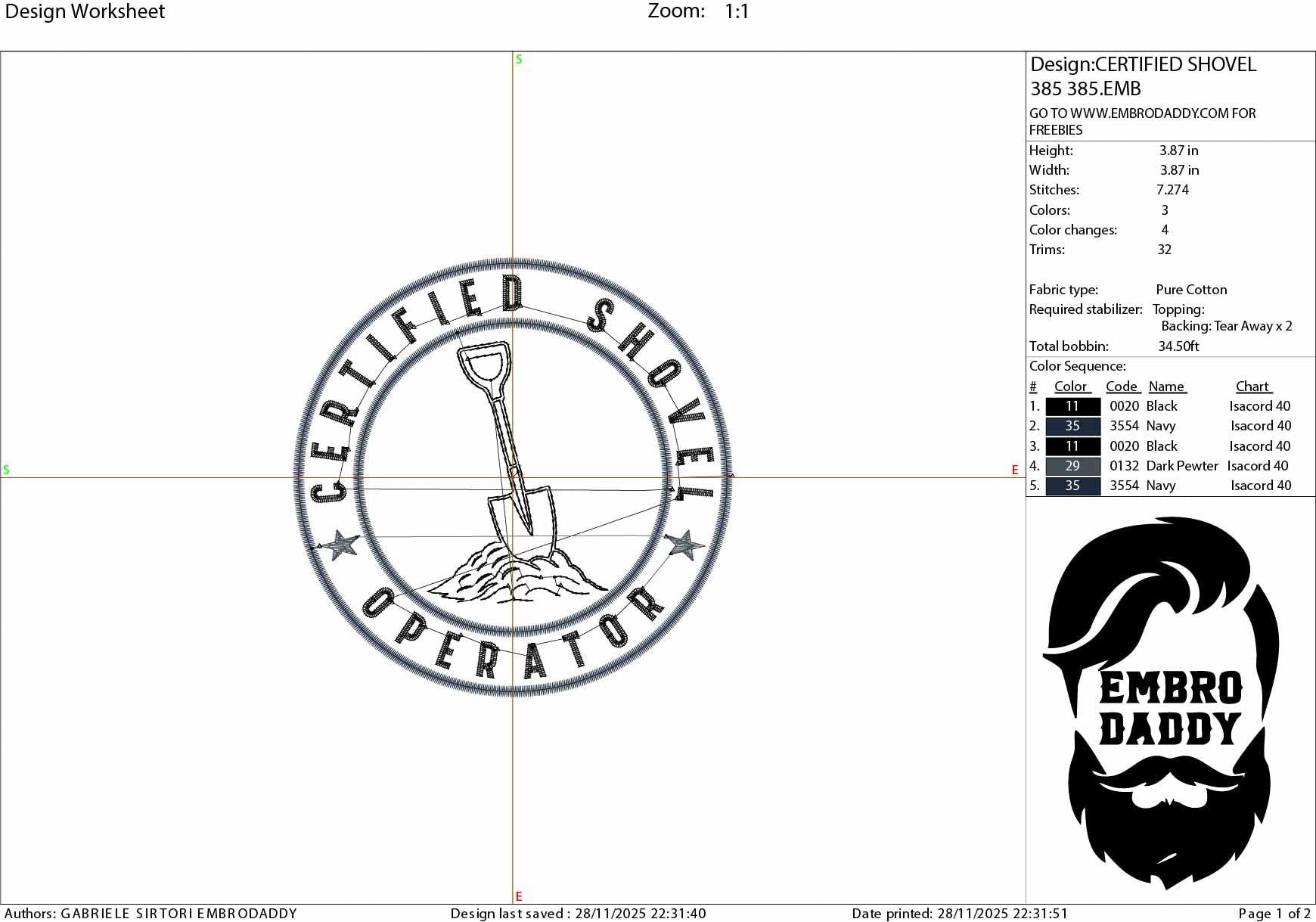 Machine Embroidery files, Certified Shovel Operator, Funny Construction Worker, Motivational PES, DST, xxx, hus and more